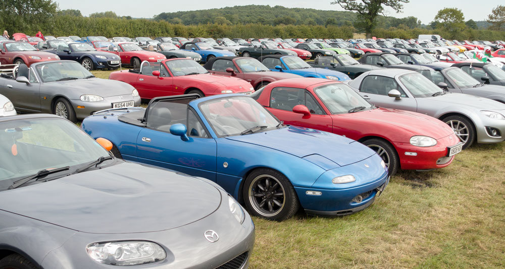 Rows of parked MX5s